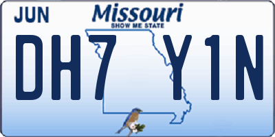 MO license plate DH7Y1N