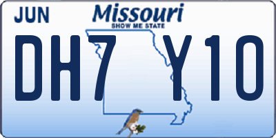 MO license plate DH7Y1O