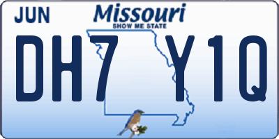 MO license plate DH7Y1Q