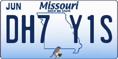 MO license plate DH7Y1S