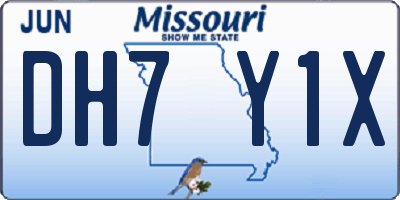 MO license plate DH7Y1X