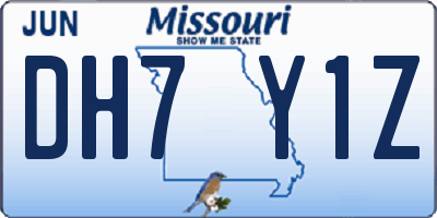 MO license plate DH7Y1Z