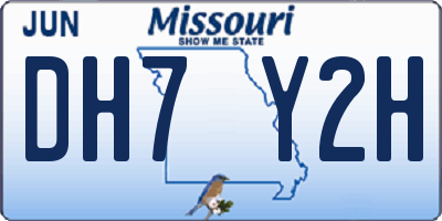 MO license plate DH7Y2H