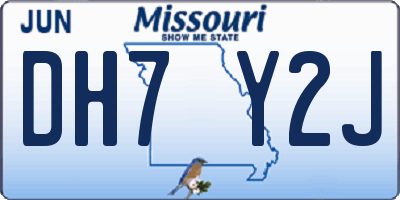 MO license plate DH7Y2J