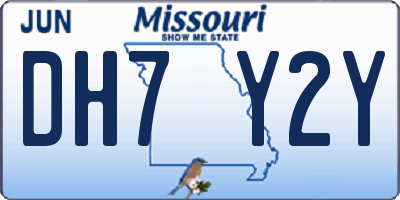 MO license plate DH7Y2Y