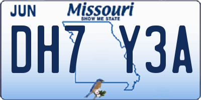 MO license plate DH7Y3A