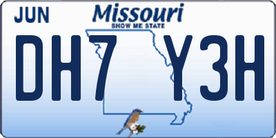 MO license plate DH7Y3H
