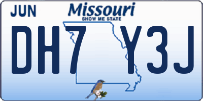 MO license plate DH7Y3J