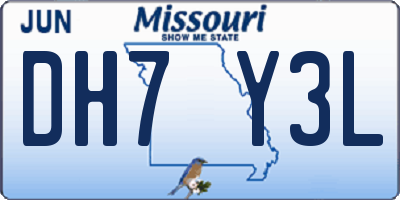MO license plate DH7Y3L