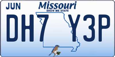 MO license plate DH7Y3P