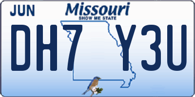 MO license plate DH7Y3U