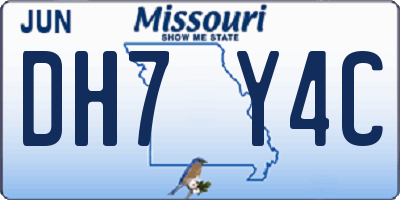 MO license plate DH7Y4C