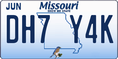 MO license plate DH7Y4K