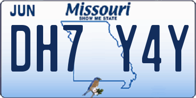 MO license plate DH7Y4Y