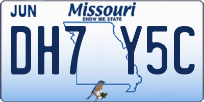 MO license plate DH7Y5C