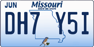 MO license plate DH7Y5I