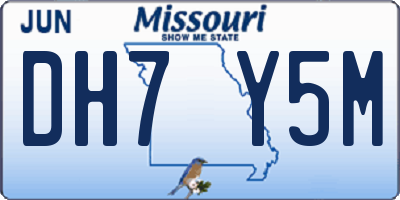 MO license plate DH7Y5M
