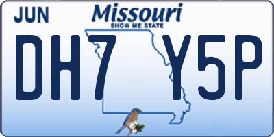 MO license plate DH7Y5P