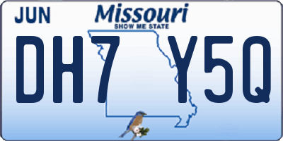 MO license plate DH7Y5Q