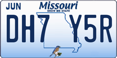 MO license plate DH7Y5R