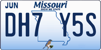 MO license plate DH7Y5S