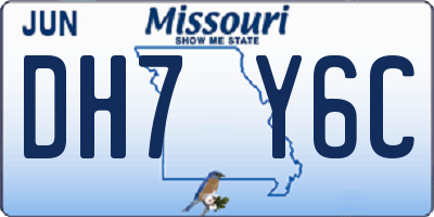 MO license plate DH7Y6C