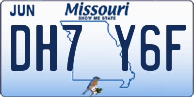 MO license plate DH7Y6F
