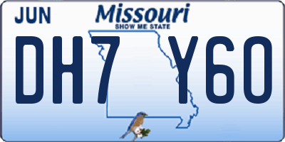 MO license plate DH7Y6O