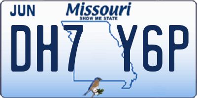 MO license plate DH7Y6P