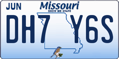 MO license plate DH7Y6S