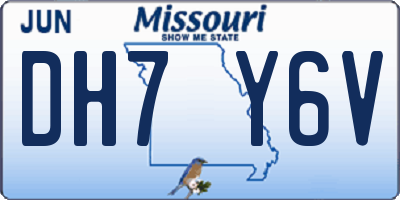 MO license plate DH7Y6V