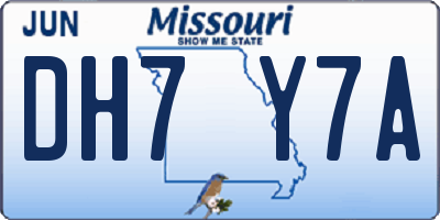 MO license plate DH7Y7A