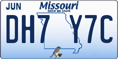 MO license plate DH7Y7C