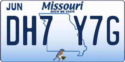 MO license plate DH7Y7G