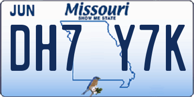 MO license plate DH7Y7K