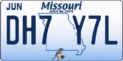 MO license plate DH7Y7L