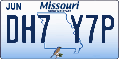MO license plate DH7Y7P