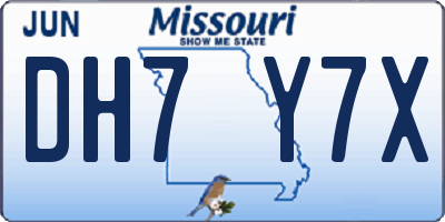 MO license plate DH7Y7X
