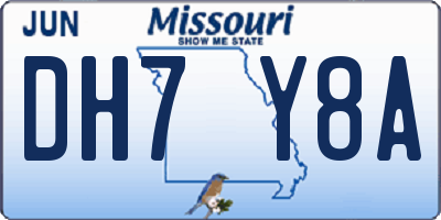 MO license plate DH7Y8A