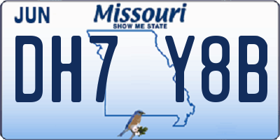MO license plate DH7Y8B