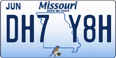 MO license plate DH7Y8H