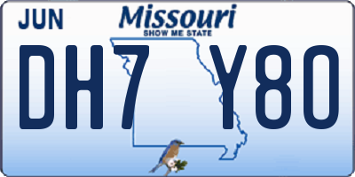 MO license plate DH7Y8O