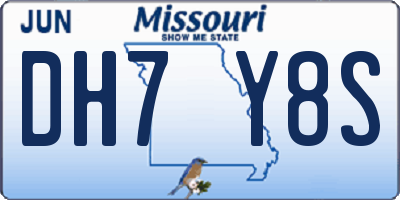 MO license plate DH7Y8S