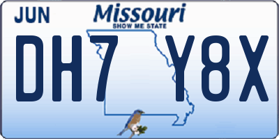 MO license plate DH7Y8X