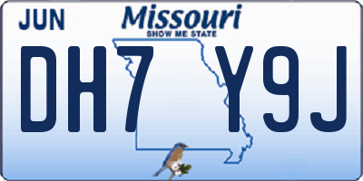 MO license plate DH7Y9J