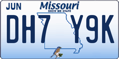 MO license plate DH7Y9K