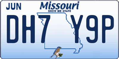 MO license plate DH7Y9P