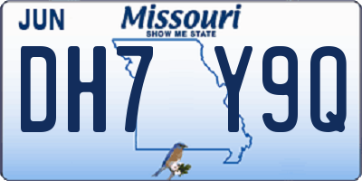 MO license plate DH7Y9Q