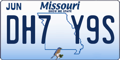 MO license plate DH7Y9S