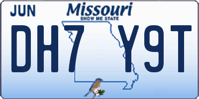 MO license plate DH7Y9T